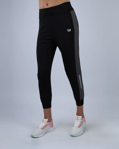 Black Stride Contrast Panel Leggings