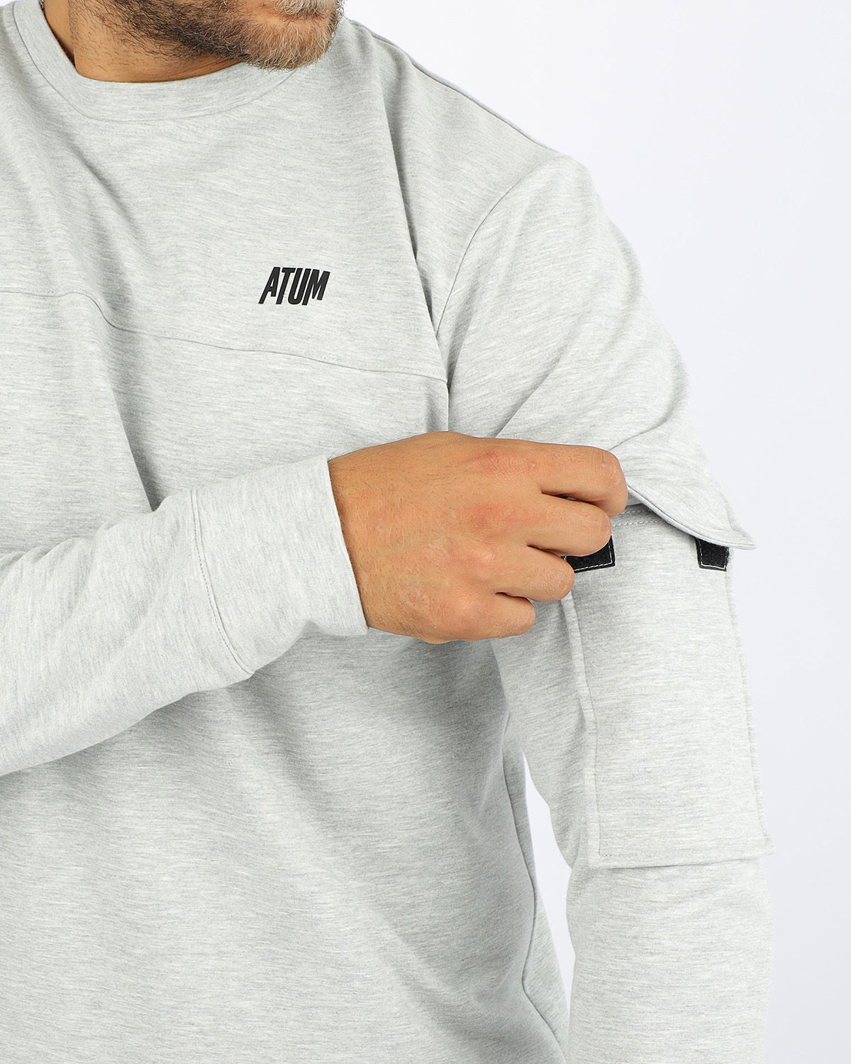 Gray T-shirt with a Sleeve Pocket