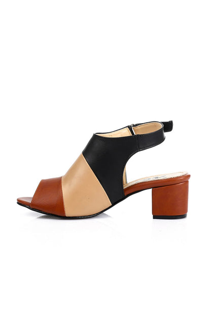 Tri-Tone Heeled Sandal
