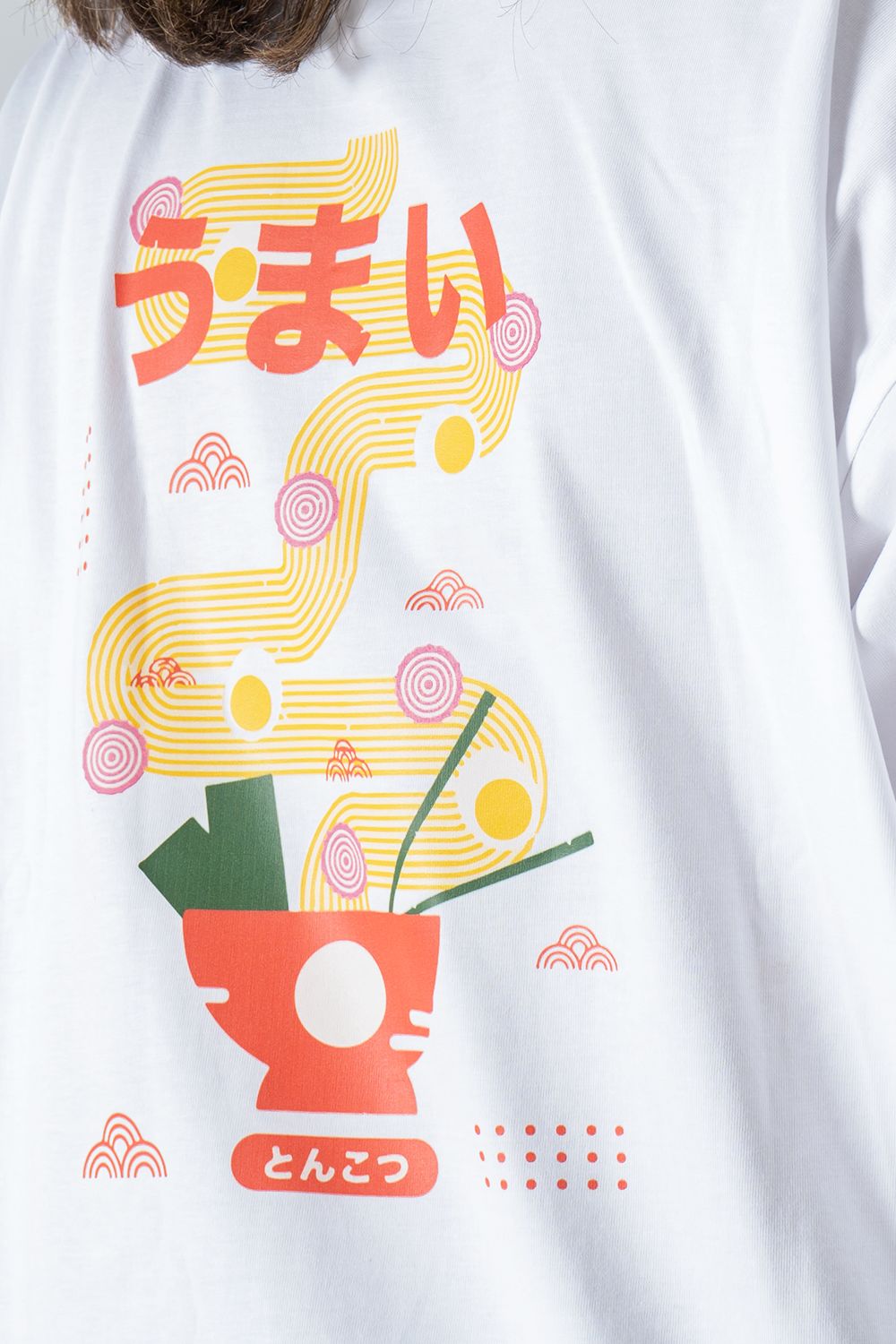 Okoye White Noodles Printed Oversized T-Shirt