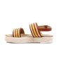 XO Style Comfy Striped Leather Sandal