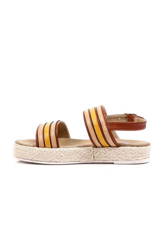 XO Style Comfy Striped Leather Sandal