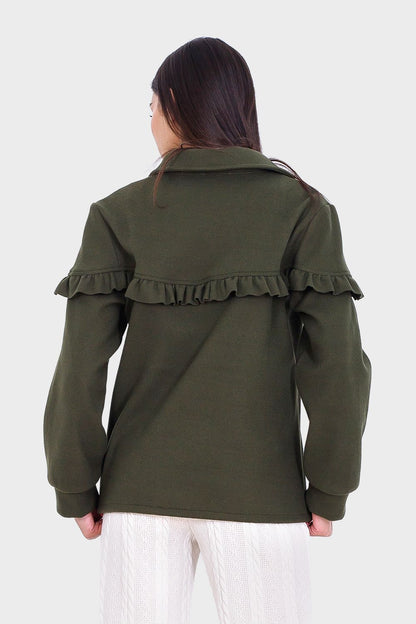 Rufflle Detailing Buttoned Blouse