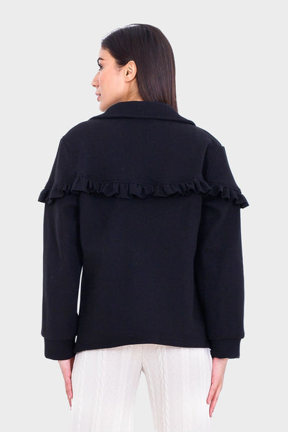 Rufflle Detailing Buttoned Blouse
