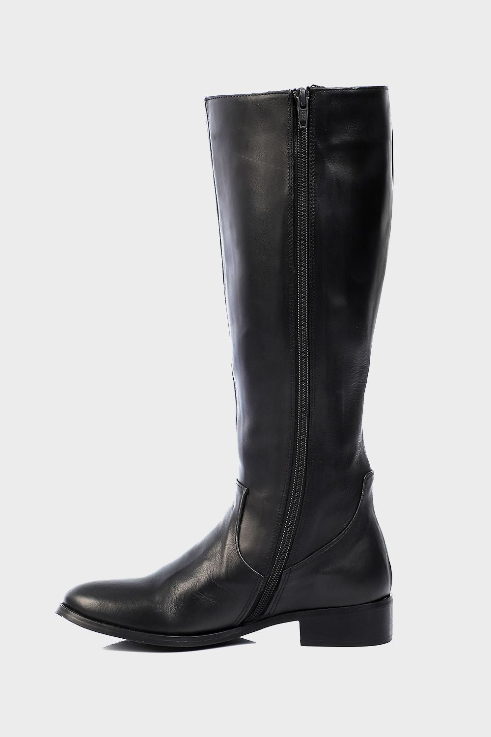 Mr.Joe Plain Low Heels Knee High Boot