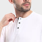 Cotton Basic Buttoned Neckline T-Shirt