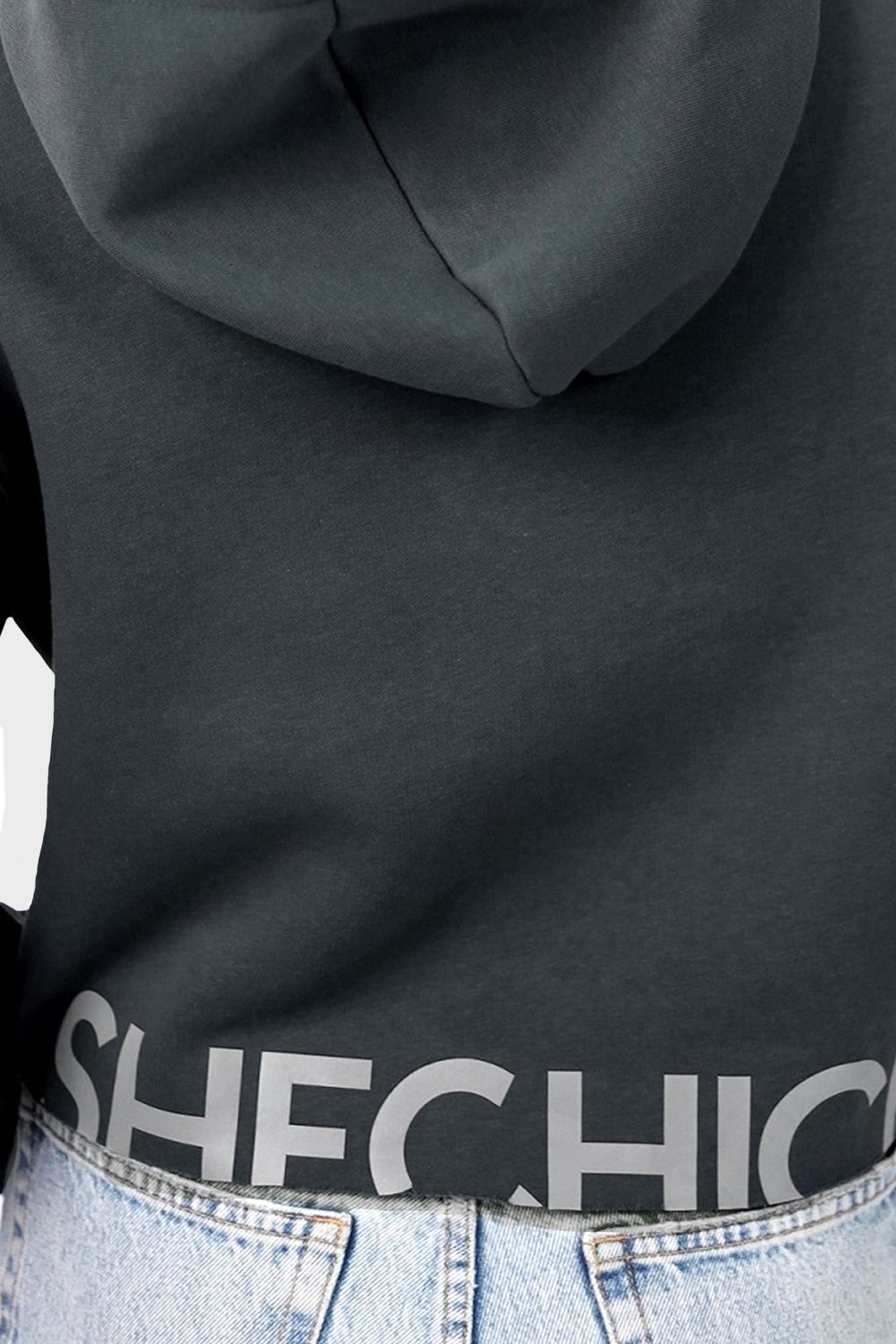 Shechick Unfinished Style Cropped Hoodie