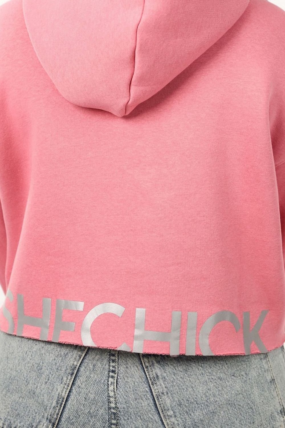 Shechick Unfinished Style Cropped Hoodie