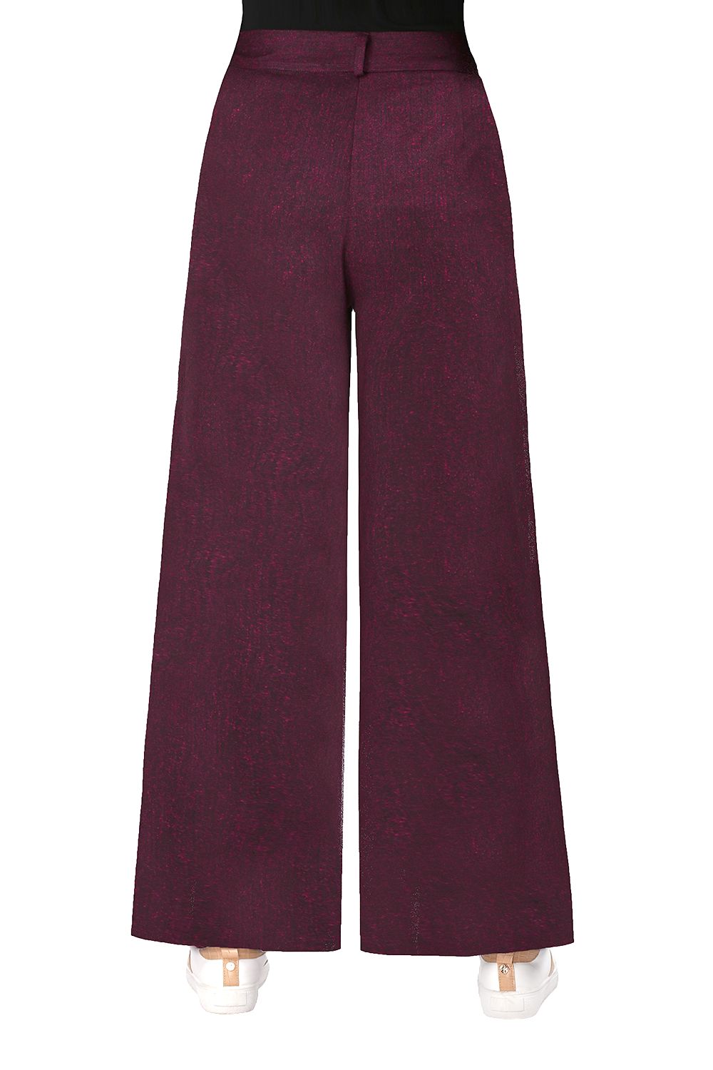 Smoky Wide Leg High Waisted Soft Tweed Pants