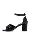 XO Style Cross Strap Flocked High Heels Sandals