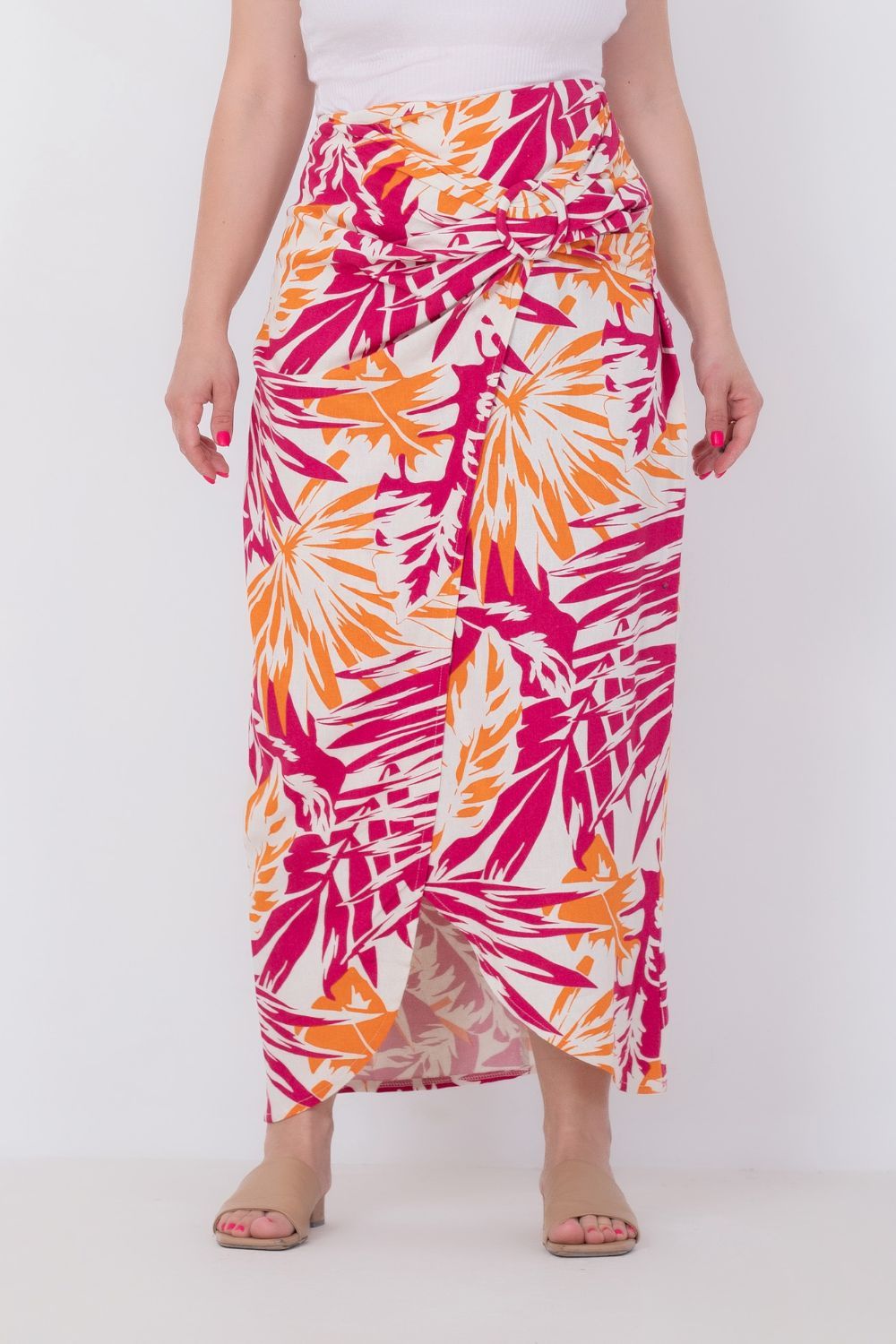 Miss Venus Summer Floral Linen Skirt