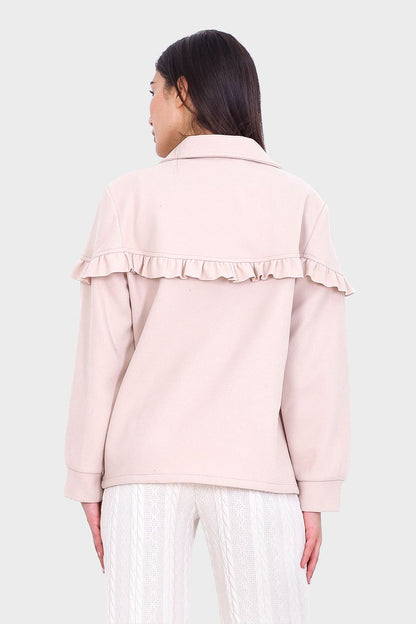 Rufflle Detailing Buttoned Blouse