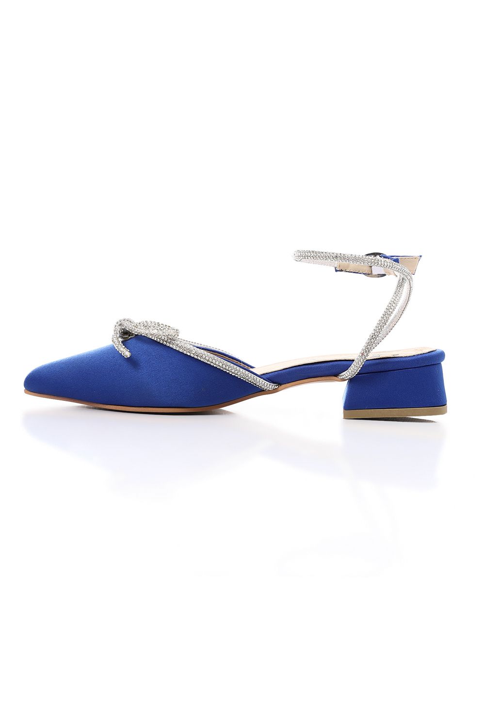 XO Style Strassed Strap Slingback Heeled Shoes