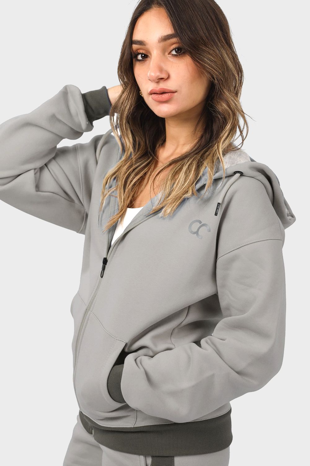 Shechick Bi-Tone Hoodie & Sweatpants Tracksuit Set