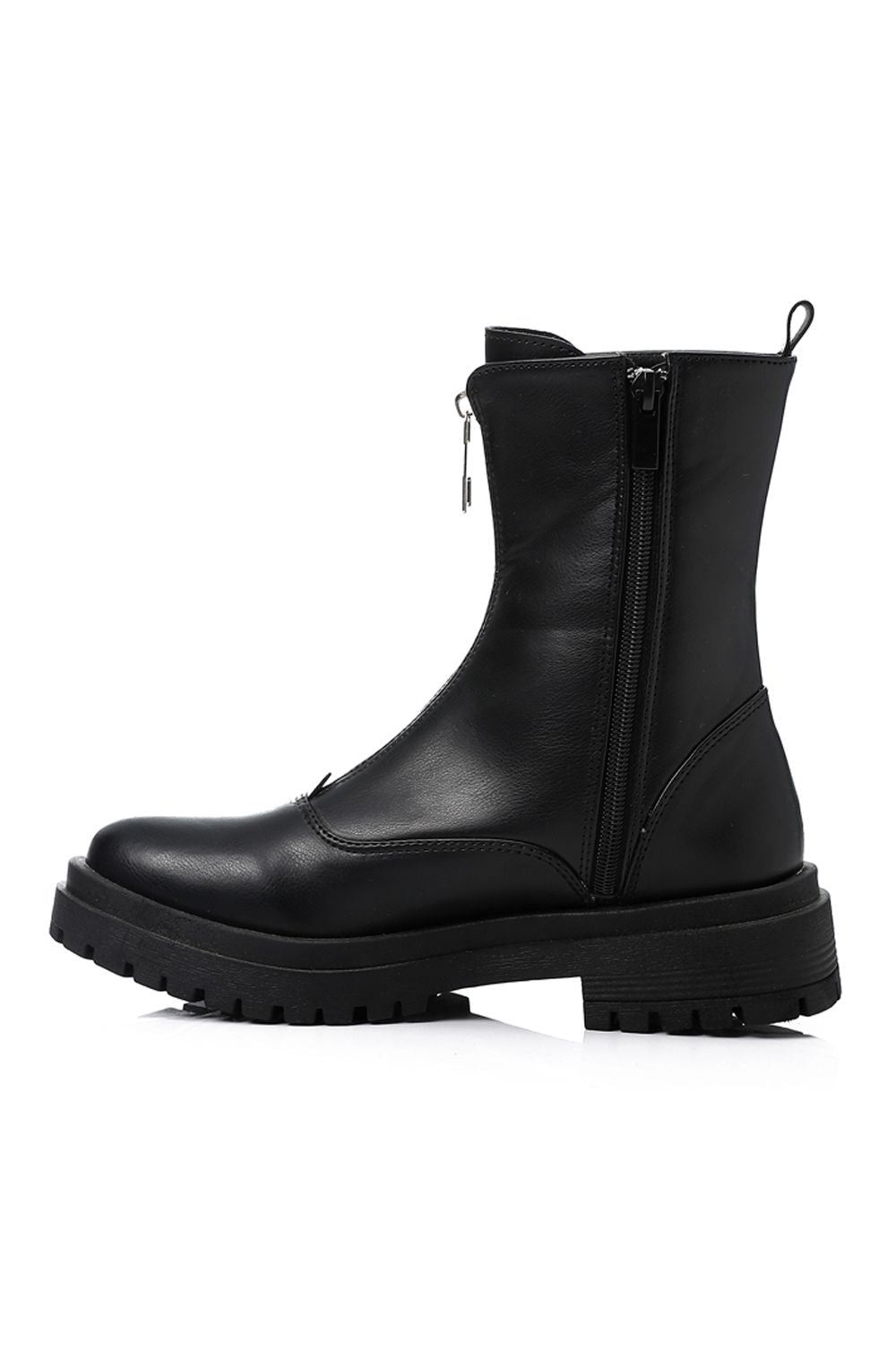 XO Style Trendy Front Zipper Half Boots