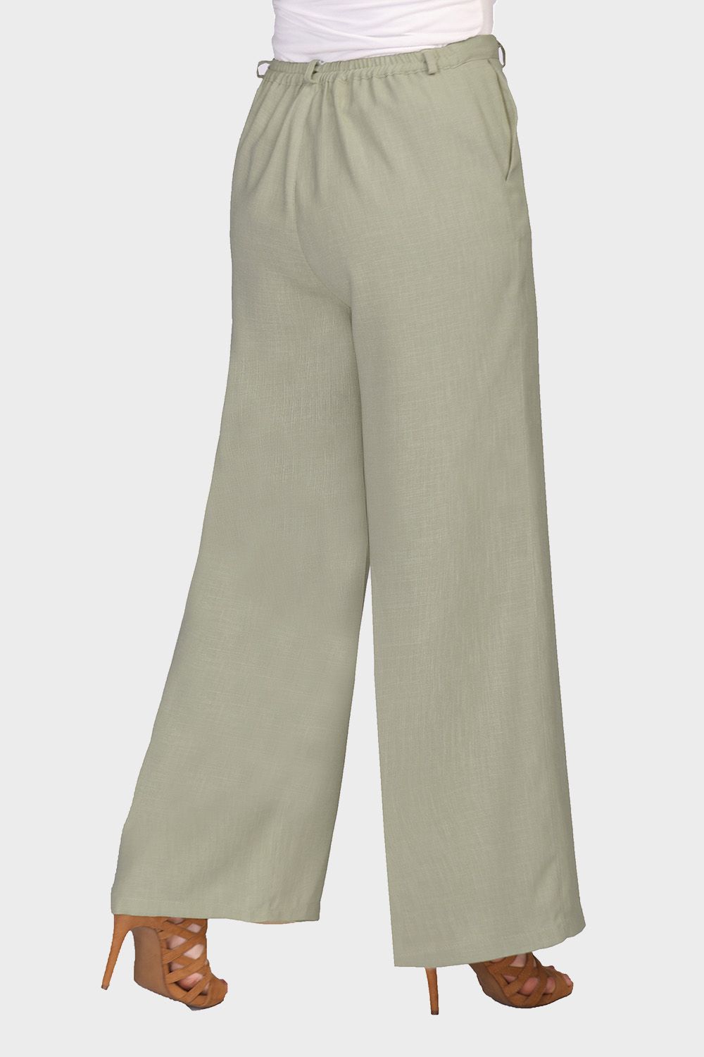 Smoky Wide Pants with Elastic Back Band