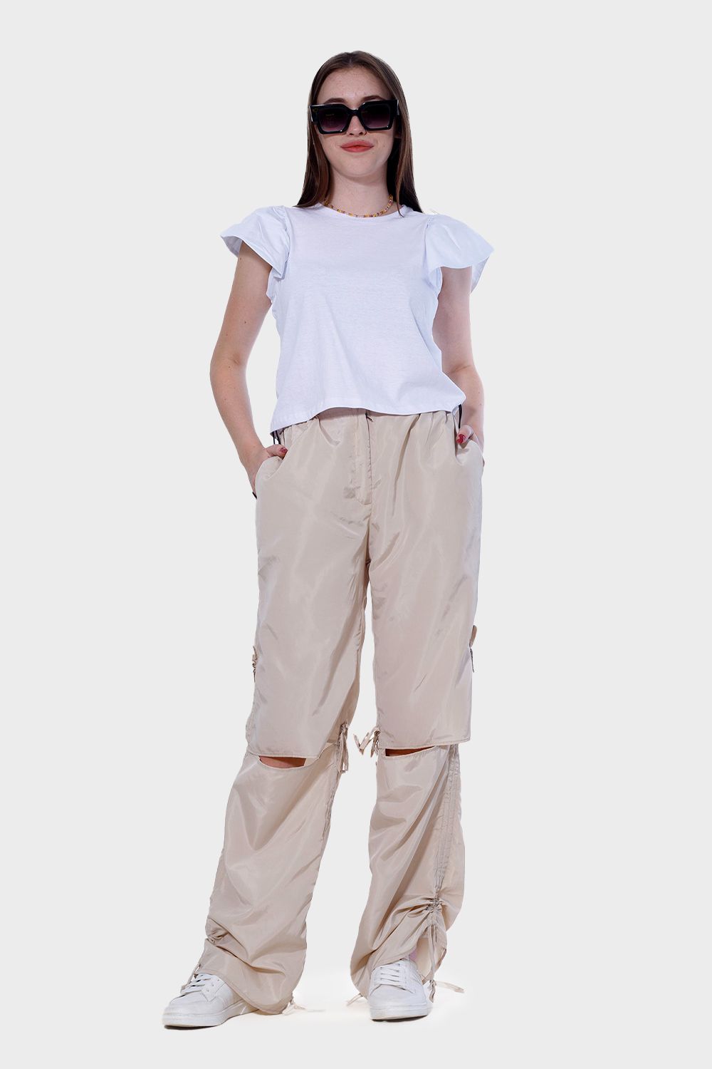 Miss Venus Knee Slit Parachoute Pants