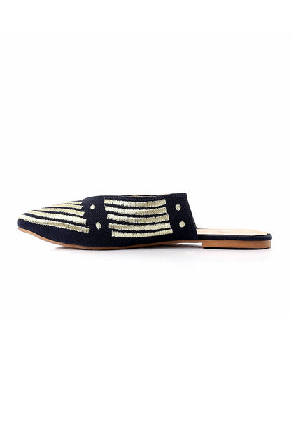 Pointed Toecap Flat Mule Shoes