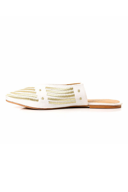 Pointed Toecap Flat Mule Shoes