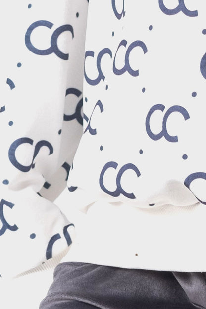 Dark Gray Printed Velvet Pajama Set