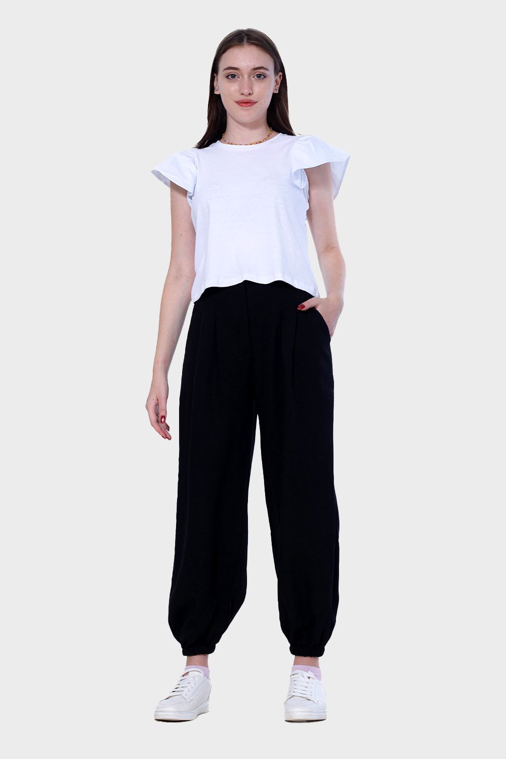 Slouchy Pants with Side Pockets