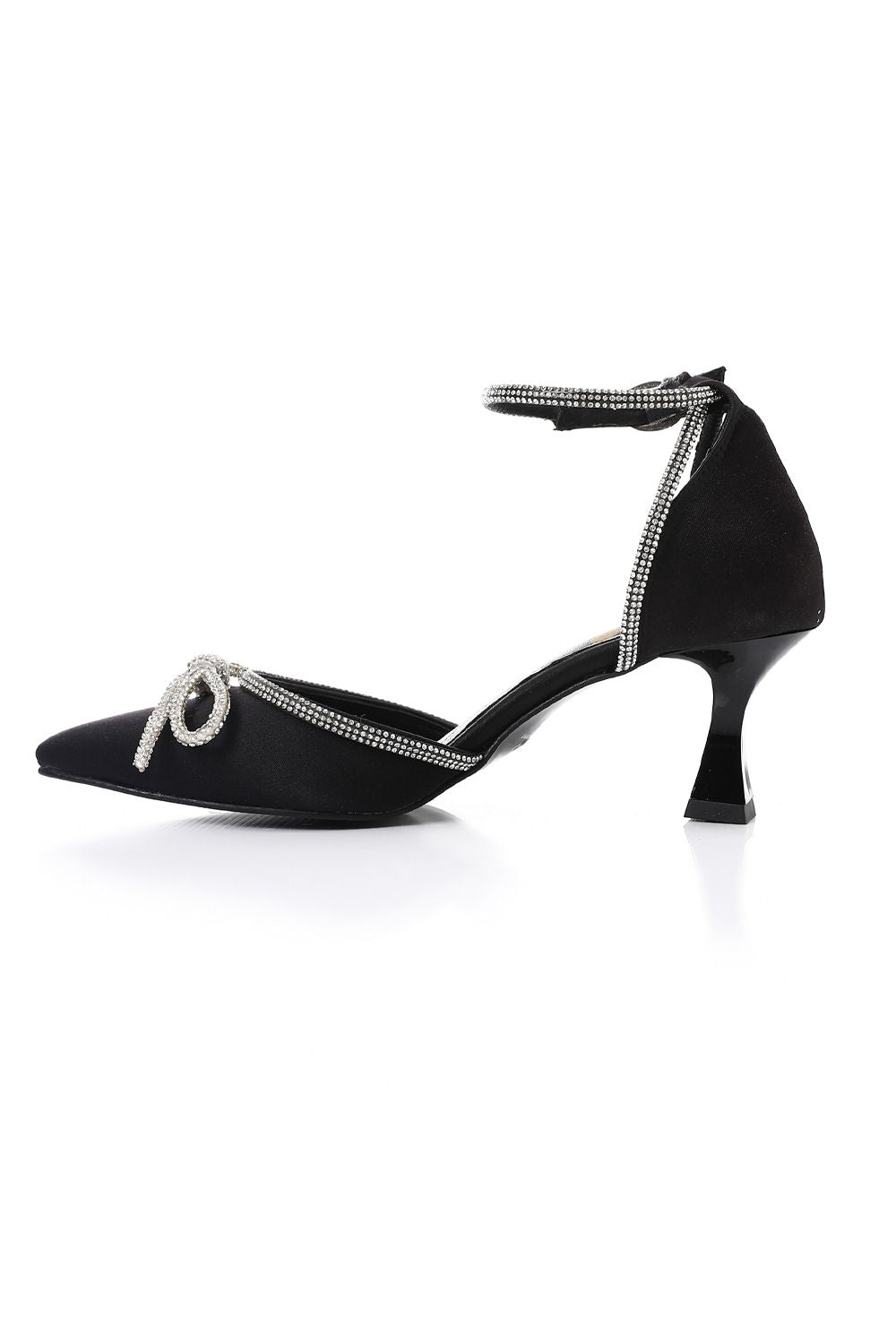 XO Style Strassed Bow Detailing High Heels Shoes