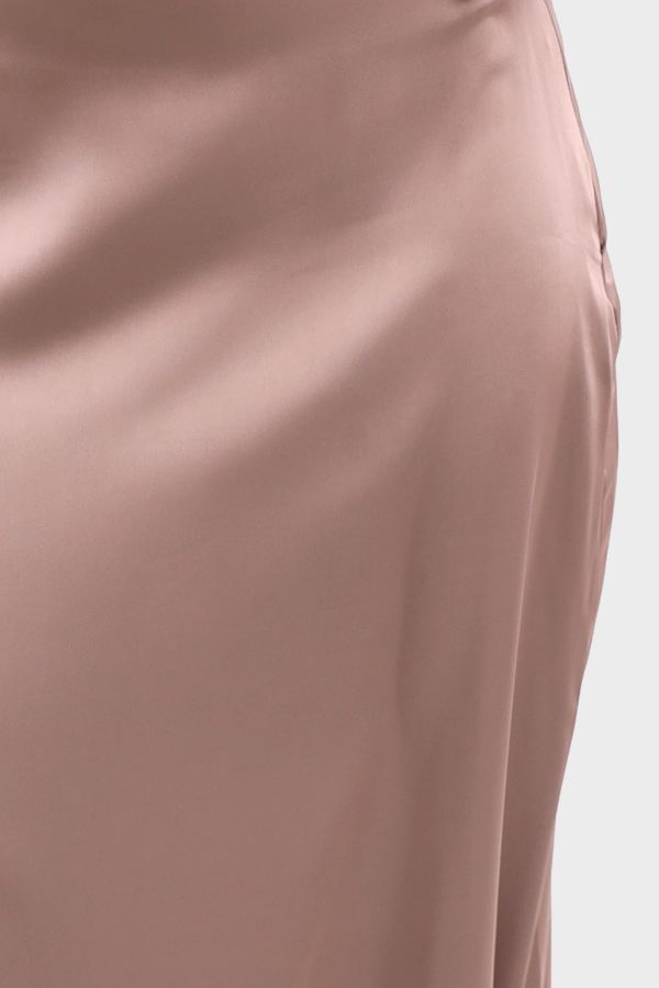 Rosy Brown Maxi Plain Skirt