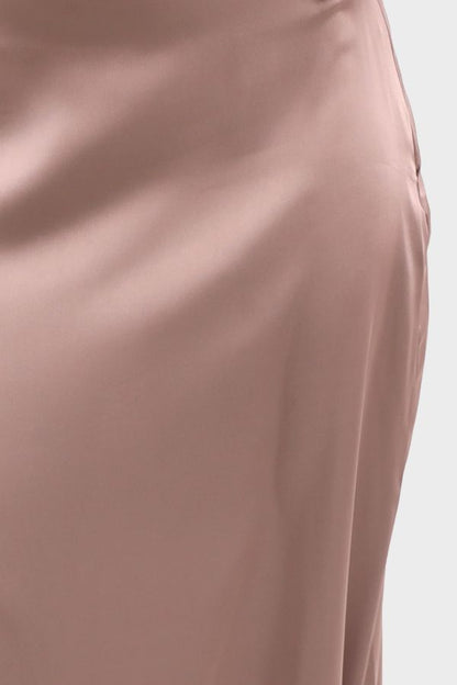 Rosy Brown Maxi Plain Skirt