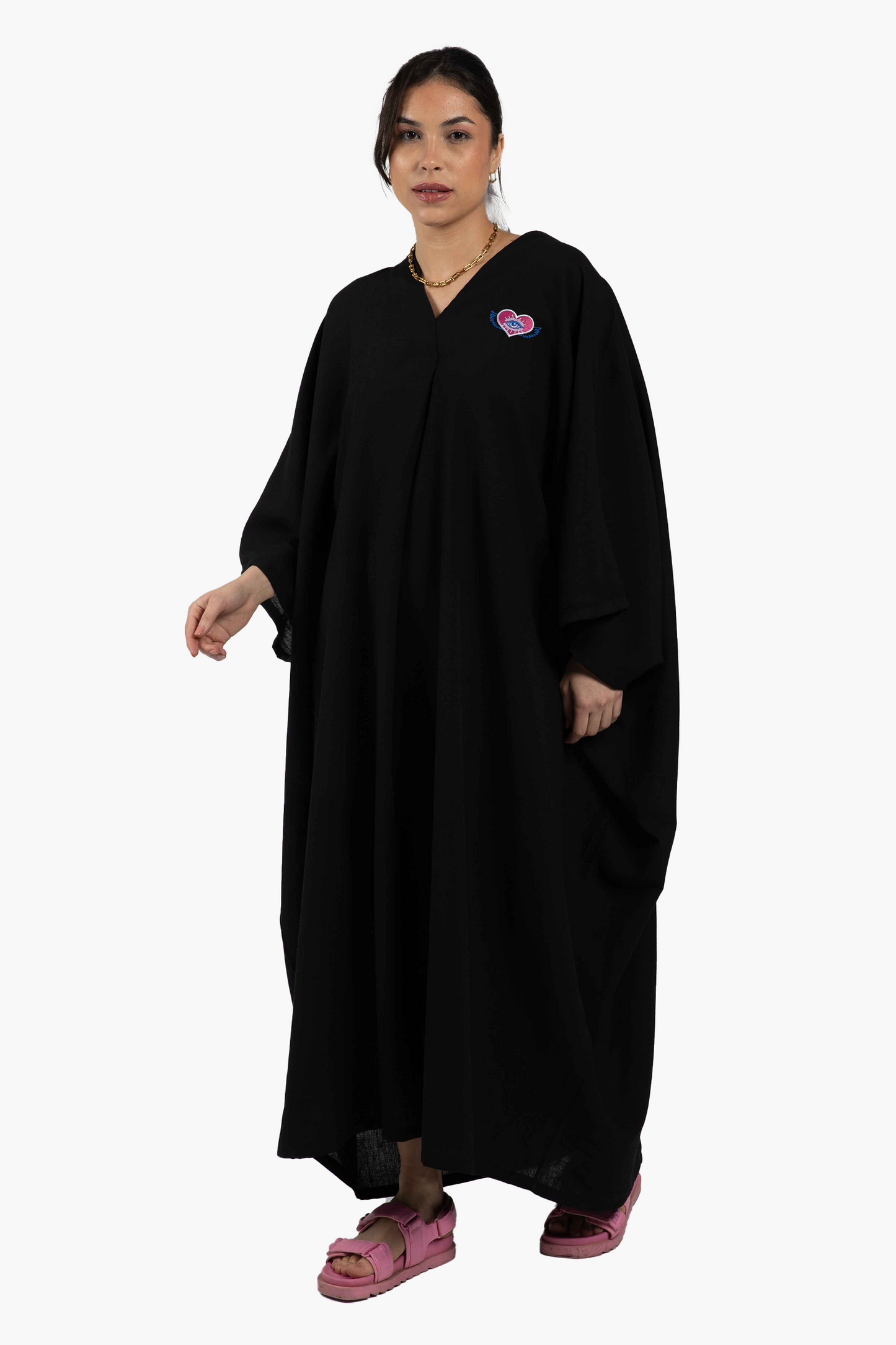 Deep V-Neck Abaya