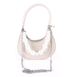 White Mini Shoulder Bag with Chain