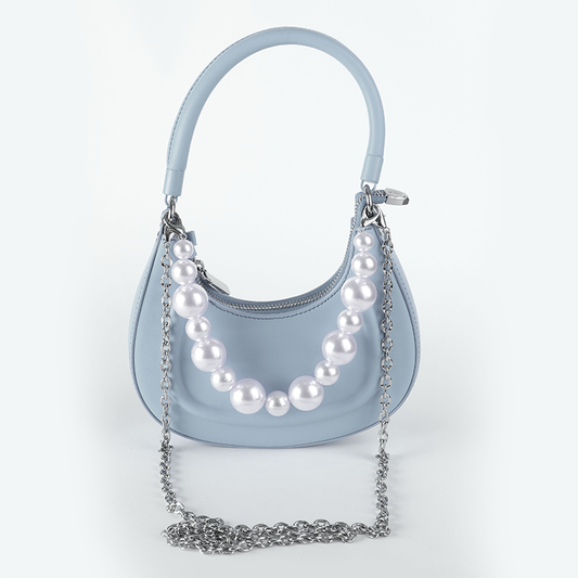 Light Blue Mini Shoulder Bag with Chain