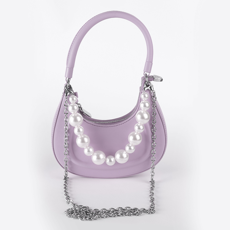 Light Purple Mini Shoulder Bag with Chain