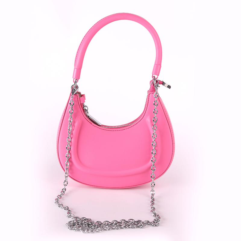 Hot Pink Mini Shoulder Bag with Chain