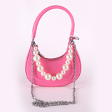 Hot Pink Mini Shoulder Bag with Chain