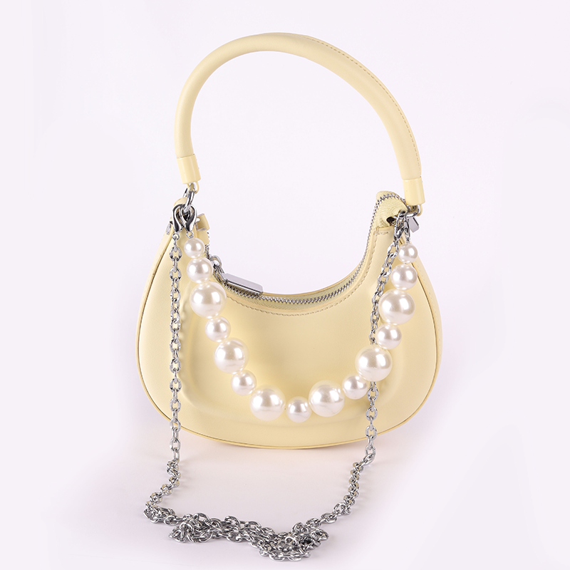 Yellow Mini Shoulder Bag with Chain