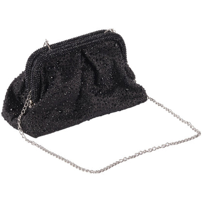 Black Soiree Clutch with Chain Handle