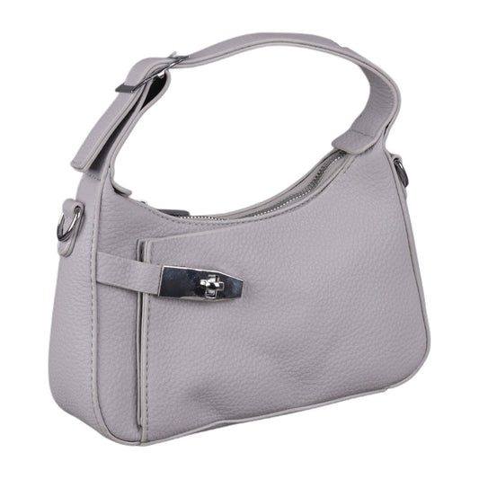 Grey Handbag Small Purse with Extra Handle