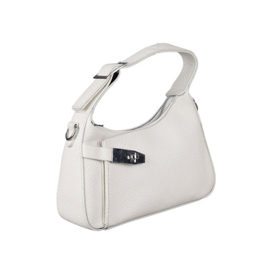 White Handbag Small Purse with Extra Handle