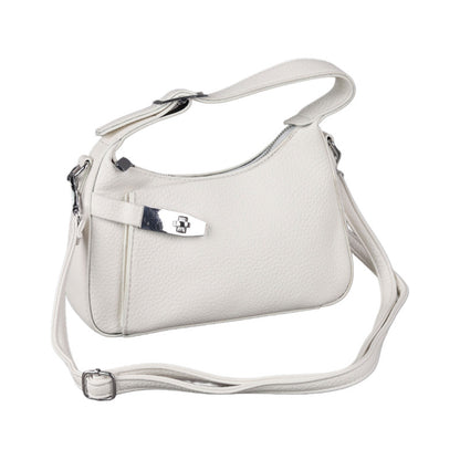 White Handbag Small Purse with Extra Handle