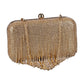 Shiny Soiree Clutch with Rhinestones Strips