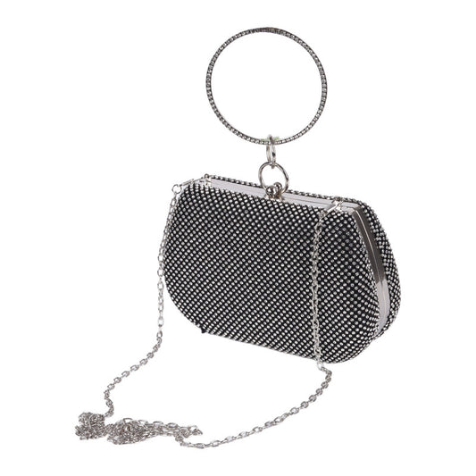 Elegant Clutch with Metal Ring Handle