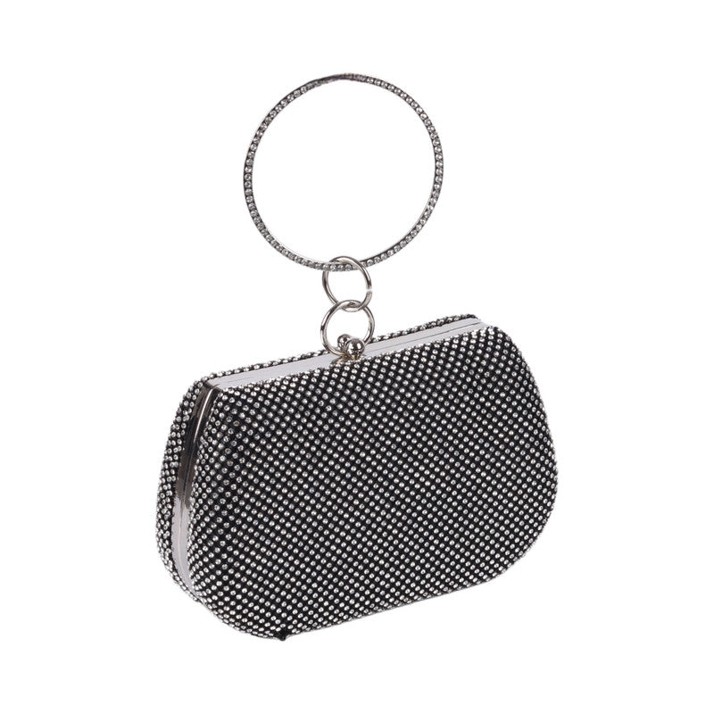 Elegant Clutch with Metal Ring Handle