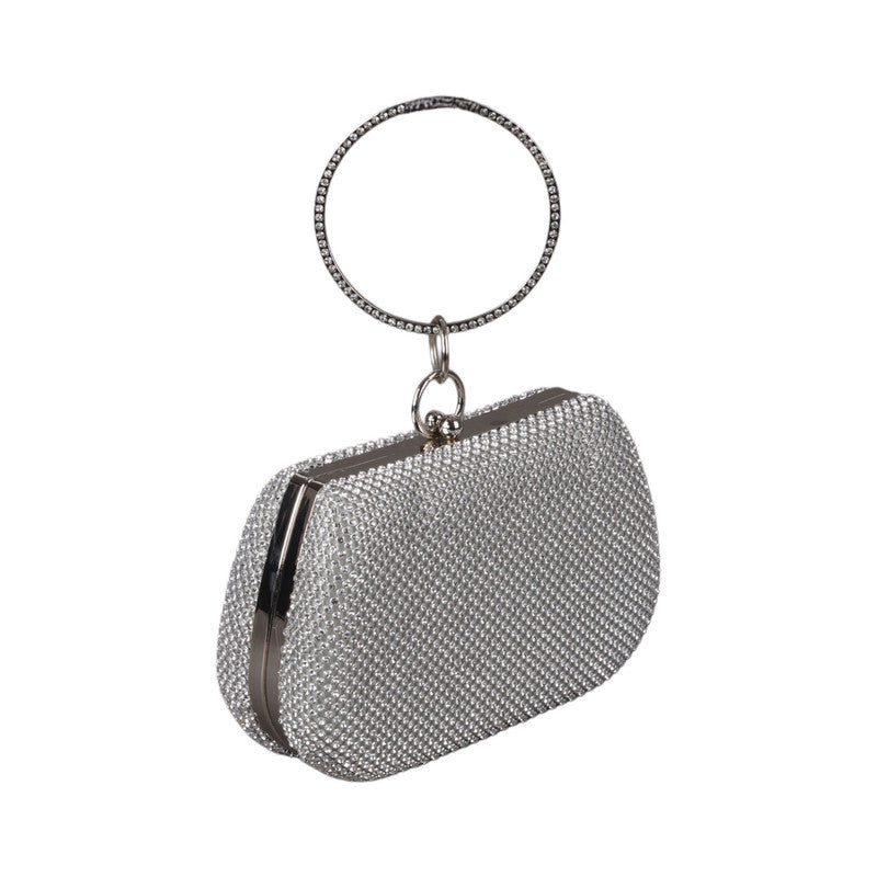 Elegant Clutch with Metal Ring Handle