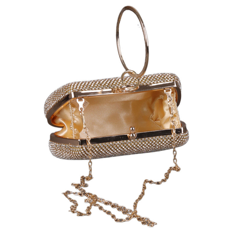 Elegant Clutch with Metal Ring Handle