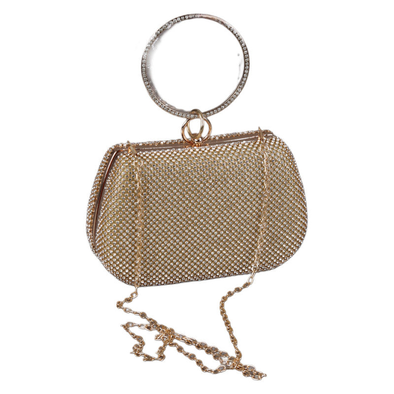 Elegant Clutch with Metal Ring Handle