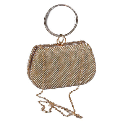 Elegant Clutch with Metal Ring Handle