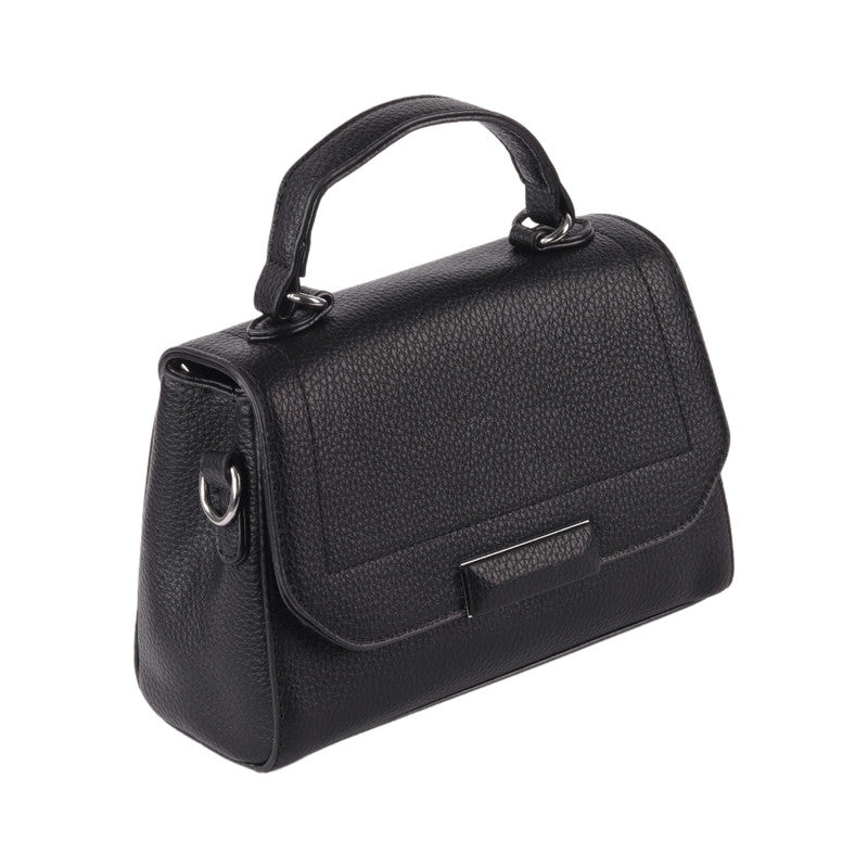 Black Basic Handbag with Adjustable Strape