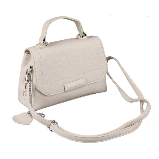 Beige Basic Handbag with Adjustable Strape