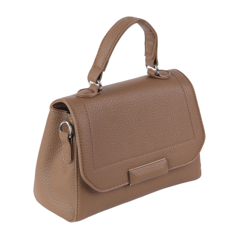 Brown Basic Handbag with Adjustable Strape