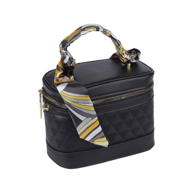 Black Quilted Square Box Handbag